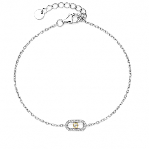 Bracelet argent bicolore oxydes - Naiomy