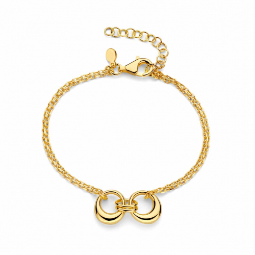 Bracelet argent - plaqu� or - motif cercle - Naiomy