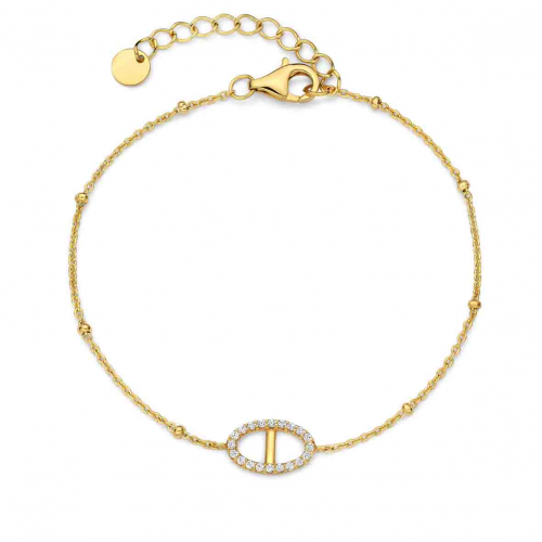 Bracelet argent plaqu� or oxydes lien - Naiomy