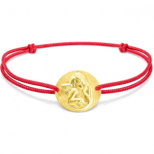 Bracelet cordon rouge motif ange 