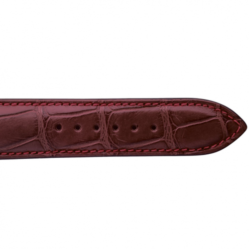 Bracelet Montre Crocodile Mat Bordeaux