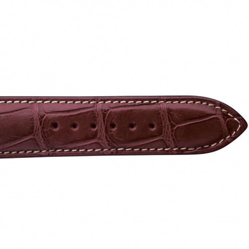 Bracelet Montre Crocodile Mat Bordeaux