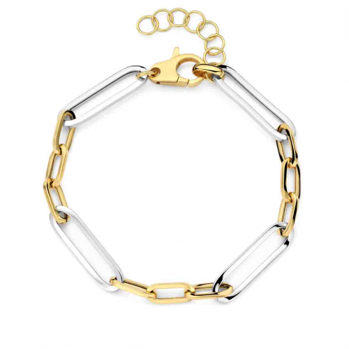 Bracelet en argent plaqu� or jaune avec maillons- Naiomy