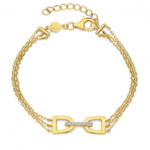  Bracelet en argent plaqu� or jaune et oxydes - Naiomy