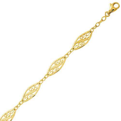 Bracelet en or 9 carats maille Filigranes 7mm