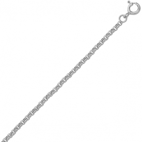 Bracelet en or blanc maille jaseron 1.8mm