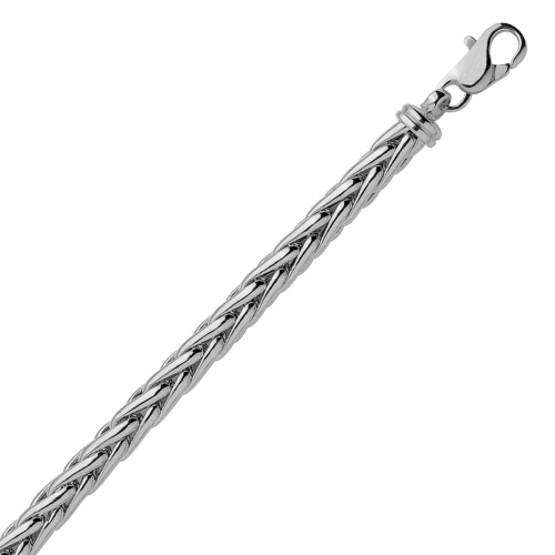 Bracelet en or blanc maille Palmier 4mm