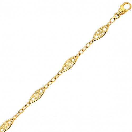 Bracelet en or maille Filigranes 4mm