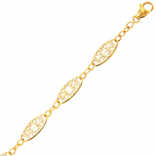 Bracelet en or maille Filigranes 7mm