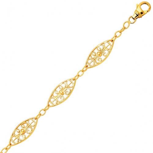Bracelet en or maille Filigranes 7mm