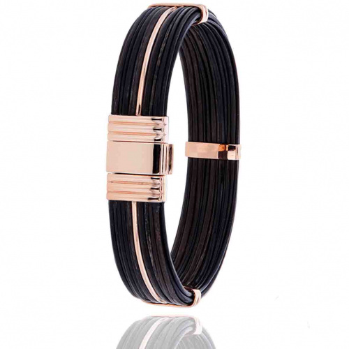 Bracelet en poils d'�l�phant et or rose