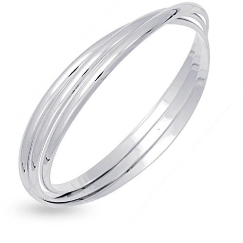 Bracelet fil demi jonc argent 4mm