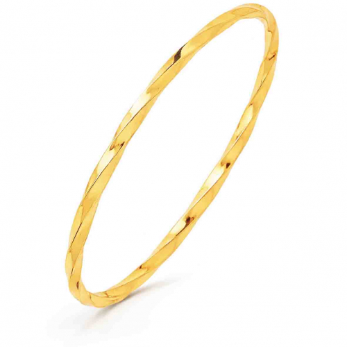 Bracelet jonc fil carr� vrill� massif 2.40mm