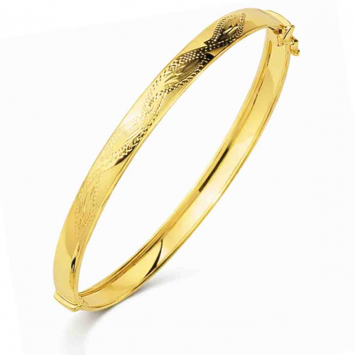 Bracelet jonc ouvrant sur charni�re or jaune