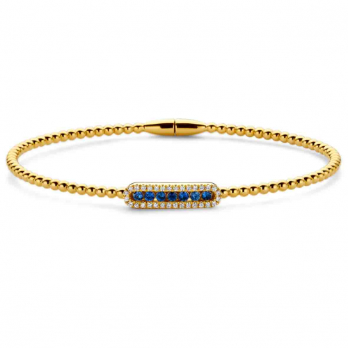 Bracelet jonc saphir bleu et diamants