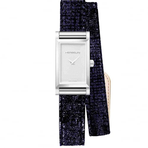 Bracelet montre interchangeable Mauna Loa Velours Brillant Bleu