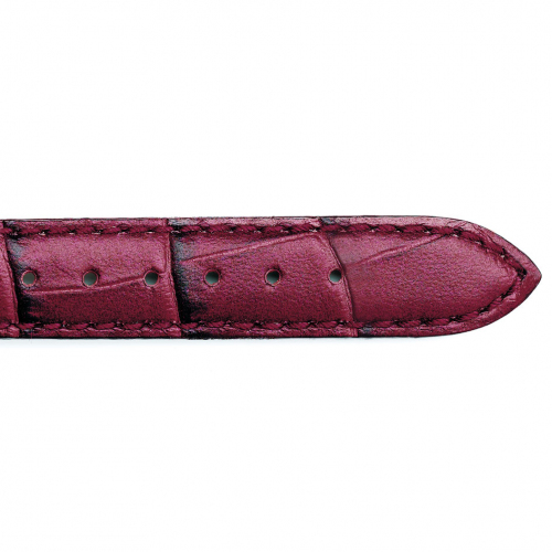 Bracelet Montre veau fa�on croco Bordeaux