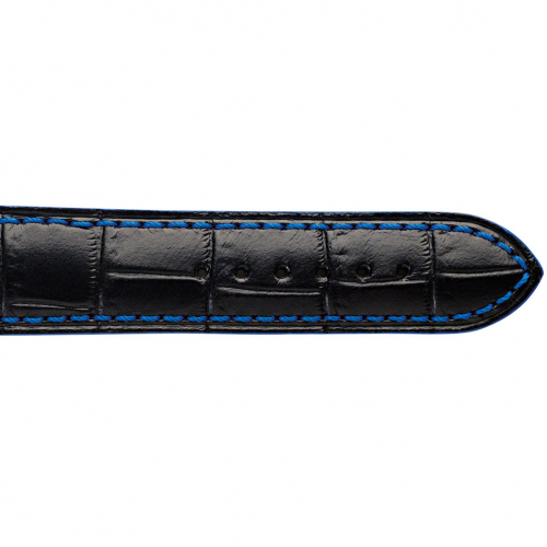 Bracelet Montre veau faon croco fil bleu