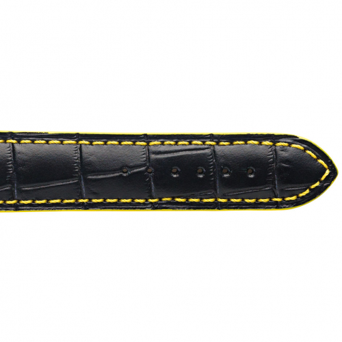Bracelet Montre veau fa�on croco fil jaune
