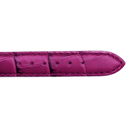 Bracelet Montre veau faon croco Fuchsia
