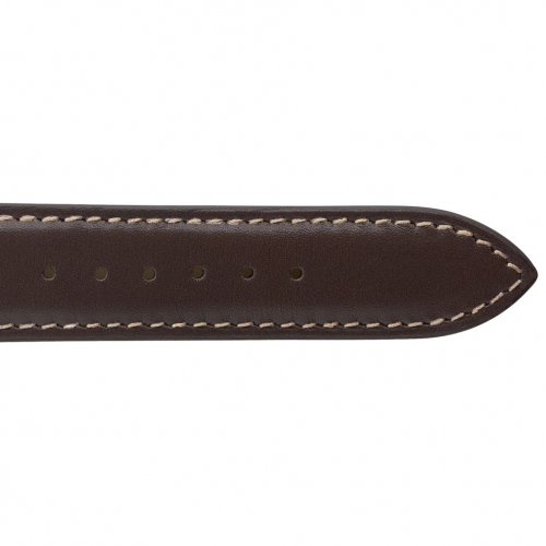 Bracelet Montre Veau Sellier Bronze Surpiqure Ecru