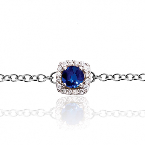 Bracelet One More saphir bleu et diamants 
