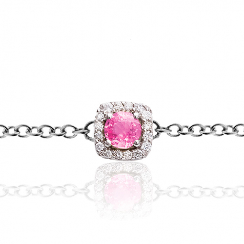 Bracelet One More saphir rose et diamants 