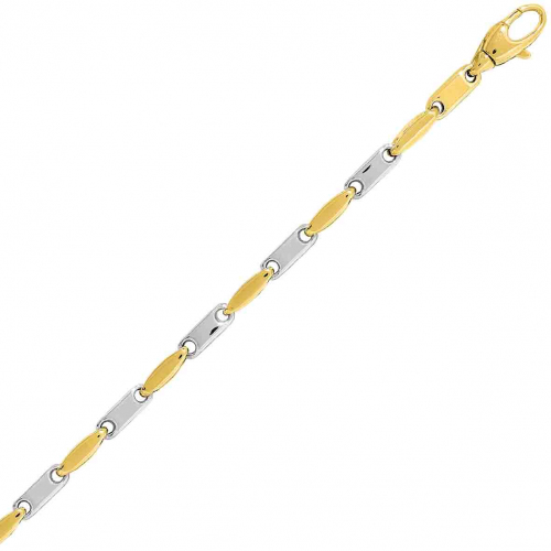 Bracelet or jaune et blanc 3mm