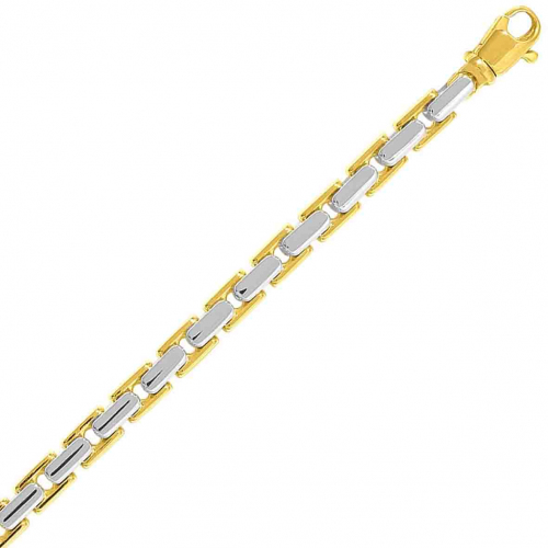 Bracelet or jaune et blanc 4.5mm