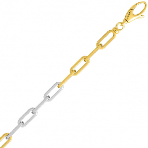 Bracelet or jaune et blanc 4mm