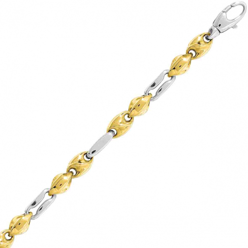 Bracelet or jaune et blanc 5mm
