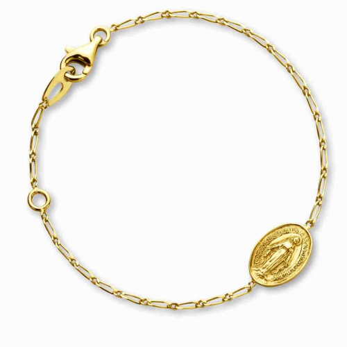 Bracelet Or - Mdaille Miraculeuse Augis ovale