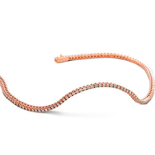 Bracelet or rose et diamants 0.65ct