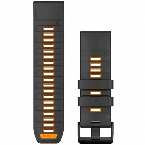 Bracelet QuickFit 26 mm Graphite/Spark Orange Silicone - Garmin