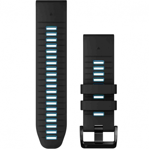 Bracelet QuickFit�, 26mm, Silicone, Noir / Bleu Cirru - Garmin