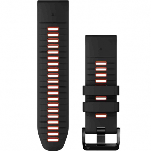 Bracelet QuickFit�, 26mm, Silicone, Noir / Rouge feu - Garmin