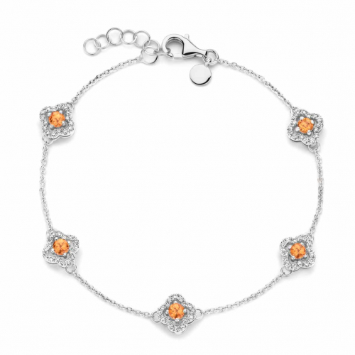 Bracelet saphir orange  et diamants - One More