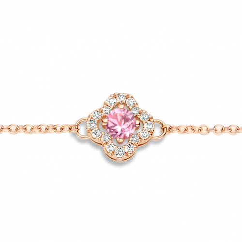 Bracelet Saphir Rose et Diamants Salina
