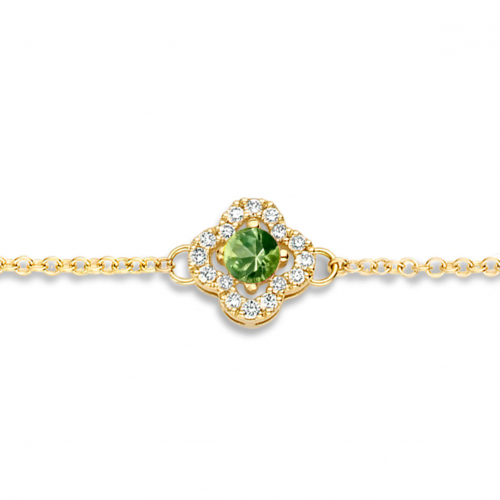 Bracelet Saphir Vert et Diamants Salina