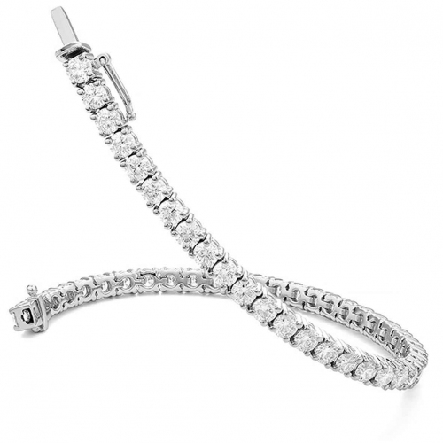 0.50Ct Tdw Diamant X & Coeur Bracelet en Laiton