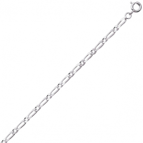 Gourmette Argent vieilli, maille alternée 1/3, 8 mm, 21 cm | Bijoux du Net
