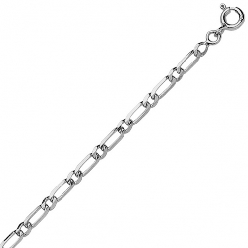 Chaine en or blanc maille Altern�e ultra-plate 2.5mm