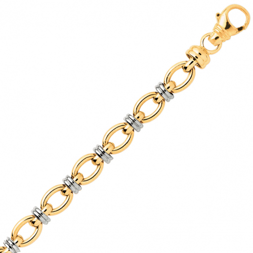 Chaine en or Fantaisie bicolore 5mm