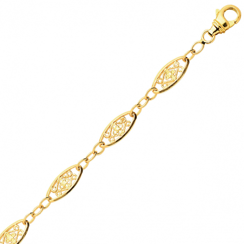 Chaine en or Fantaisie motif Filigranes