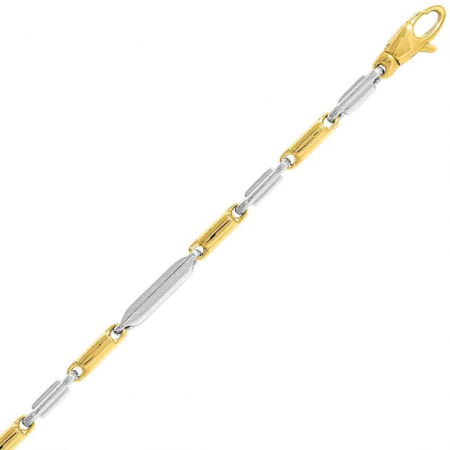 Chaine en or jaune et blanc Fantaisie 2mm