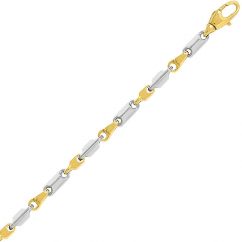 Chaine en or jaune et blanc Fantaisie 3mm