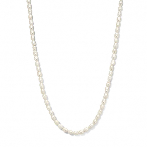 Collier Argent 18kt plaqu� or avec perle - Naiomy