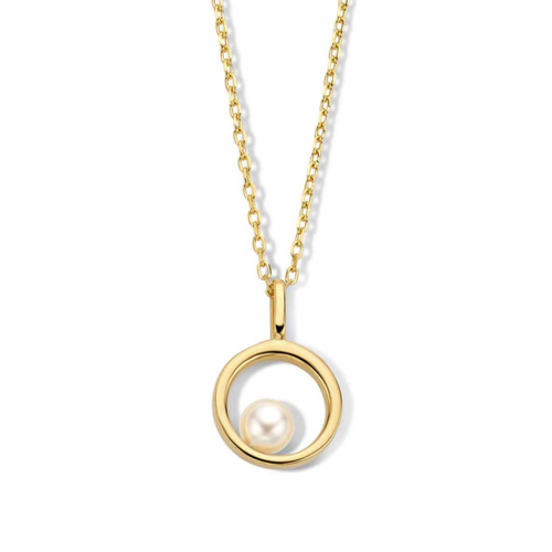 Chane et pendentif Argent plaqu or avec perle - Naiomy
