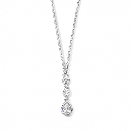 Cha�ne et pendentif Argent serti de Zirconium - Naiomy