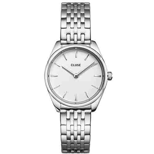 Cluse Froce Mini Steel - White - Silver Color